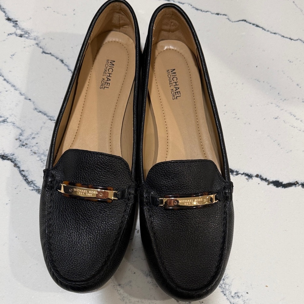 Michael Kors Elegant Black Leather Loafers NWOT